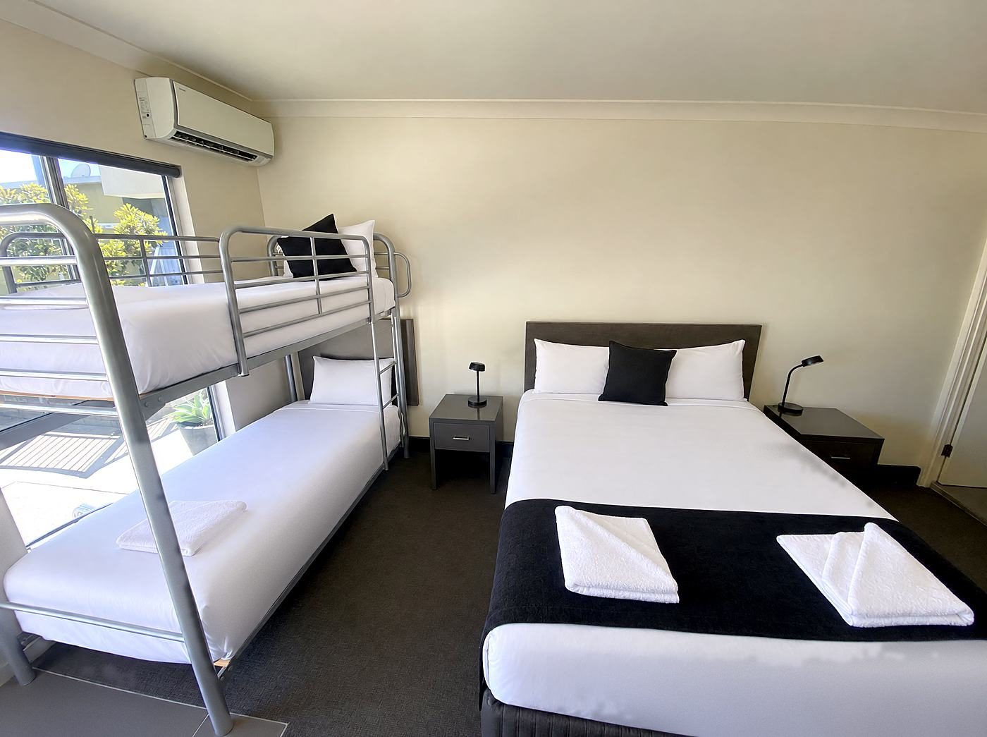 Family Room with a Queen bed plus bunks