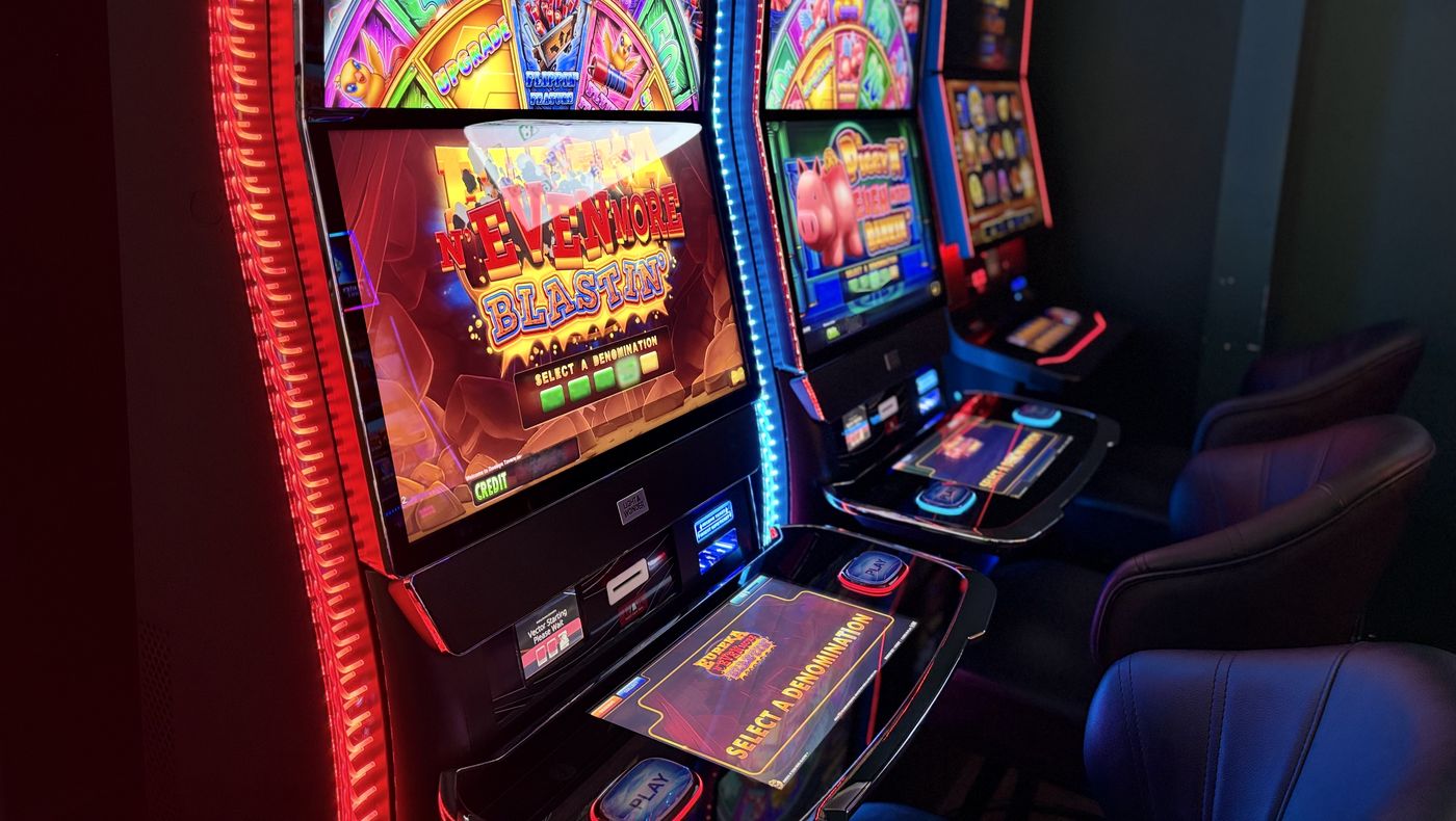 A row of the new gaming machines at Dooleys Capella, with lounge chairs